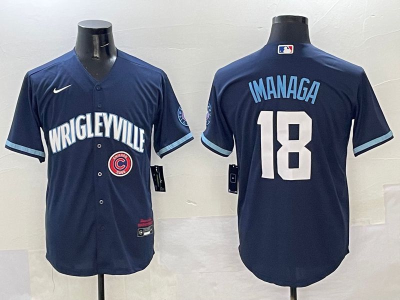 Men Chicago Cubs #18 Imanaga Dark Blue City Edition 2025 Nike MLB Jersey style 7->chicago cubs->MLB Jersey